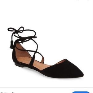 Size 9.5 halogen ankle lace up flats